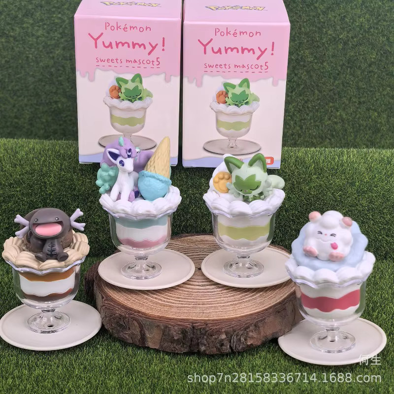 Pokémon Yummy Sweets Macot 5, Eisbecher, Blindbox, Sprigatito-Puppe, ab 6 Jahren - Bild 3