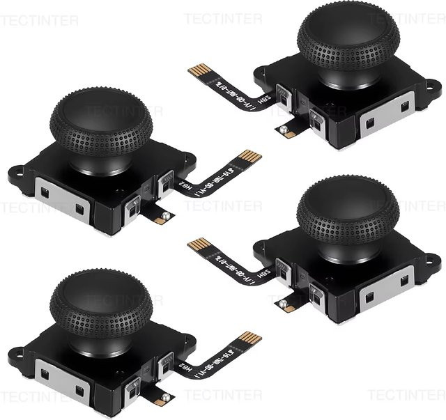 2/4 Stück Ersatz-Hall-Effekt-Joystick für Nintendo Switch, Lite und OLED Controller, 3D Analog Thumb Stick Reparaturteile in Schwarz - Bild 1