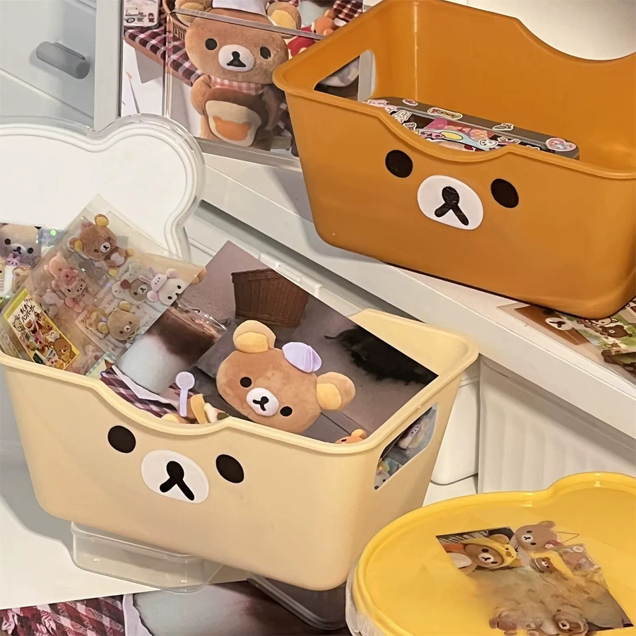 Rilakkuma Aufbewahrungskorb Gelb für Desktop, Snack-Box und Kosmetik zur Organisation von Schreibwaren - Bild 5
