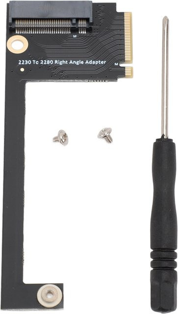 Qiilu SSD-Erweiterungsplatine für ROG Ally Handheld Conversion von 2230 auf 2280 NVMe M.2 PCIe 4.0/3.0 NGFF M Key Adapter 90 Grad Schwarz - Bild 1