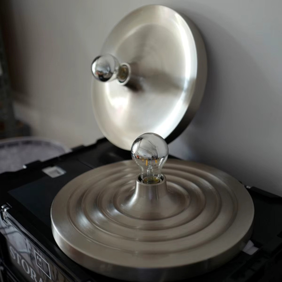 JIANKEXING Bauhaus Deckenleuchte mit Wasserwellen-Design, runde Metall-Lampe in Warmweiß für Wohnzimmer, Flur und Schlafzimmer - Bild 2