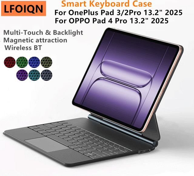 LFOIQN Magic Keyboard mit Multi-Touch TrackPad für OnePlus Pad 3 13,2 Zoll und OPPO Pad 4 Pad4 Pro 13,2 Tablet in Schwarz - Bild 1