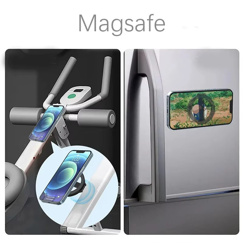 WSSHE Magnetischer Telefonständer in Schwarz, höhenverstellbar und 360 Grad drehbar für Desktop und Fitnessstudio - Bild 4