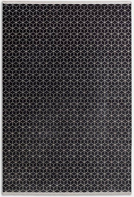 Teppich JOOP! METRIC in Graphit mit geometrischem Design und High-Low-Effekt aus Viskose - Bild 1