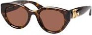 Gucci GG 1976SK Sonnenbrille, Rund, Vollrand, Kunststoff, Braun, Damen - Bild 1