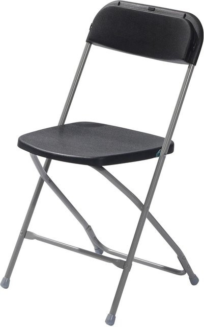 Feros Budget Klappstuhl aus Stahl, stapelbar, grau-schwarz, B/T/H: 43 x 49 x 80 cm, 7er Pack - Bild 1