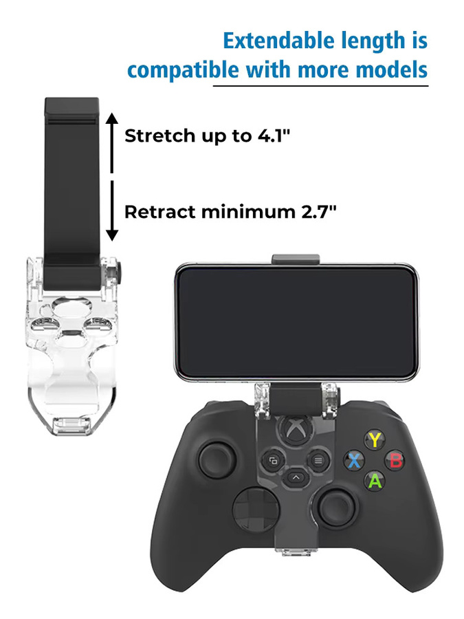 DATA FROG Controller Telefonhalter für Xbox Series S/X Wireless Controller, faltbarer Clip-Ständer in Transparent - Bild 2