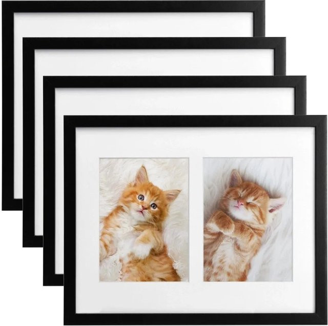 Bomoe Galeria Bilderrahmen Set in Schwarz für 2 Bilder mit den Maßen 9 x 13 cm, 4-teilig - Bild 1