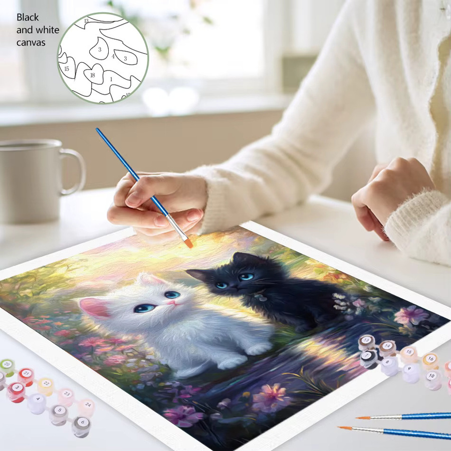 SDOYUNO Malen nach Zahlen für Erwachsene mit Tierpaar Motiv, Leinwandbild mit Acrylfarben in Multicolor zur Wanddekoration - Bild 2