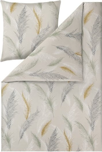 Estella Bettwäsche Lisetta Jersey aus Baumwolle mit floralem Naturmuster in Beige - Bild 1