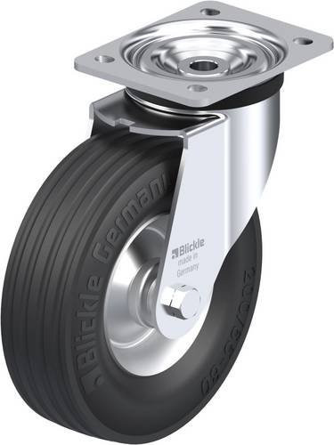Blickle 290502 L-V 205R Lenkrolle in Schwarz und Silber mit 200 mm Rad-Durchmesser und 225 kg Tragfähigkeit - Bild 1