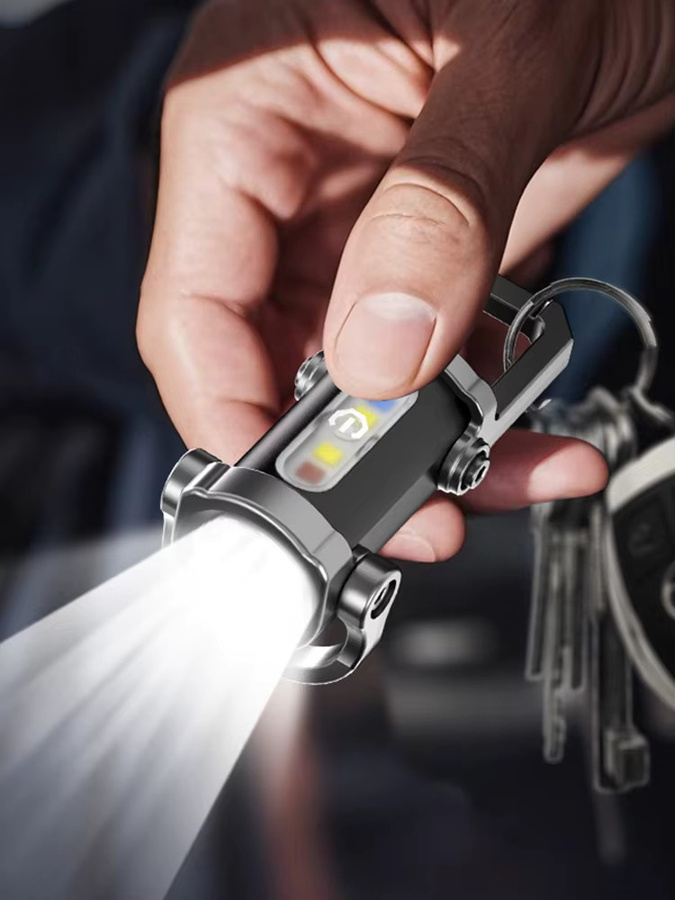 ATUOTIN COB-LED-Schlüsselanhänger-Taschenlampe, USB wiederaufladbare Multifunktions-Taschenlampe für Notfälle und Camping - Bild 4