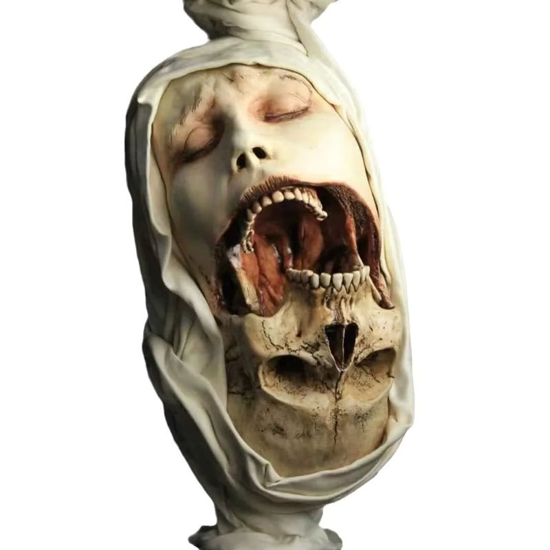 Transfiguratio Mortis Statue aus Kunstharz in Weiß als Halloween Dekoration und Kunstwerk - Bild 5