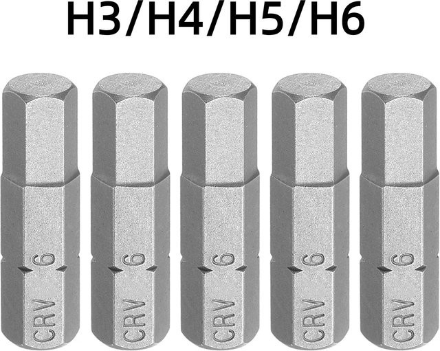 UXCELL Sechskant-Bits Set aus CR-V Stahl in Silber, 1/4 Zoll Sechskantschaft, H3/H4/H5/H6 Kopf, Länge: 2,54 cm - Bild 1