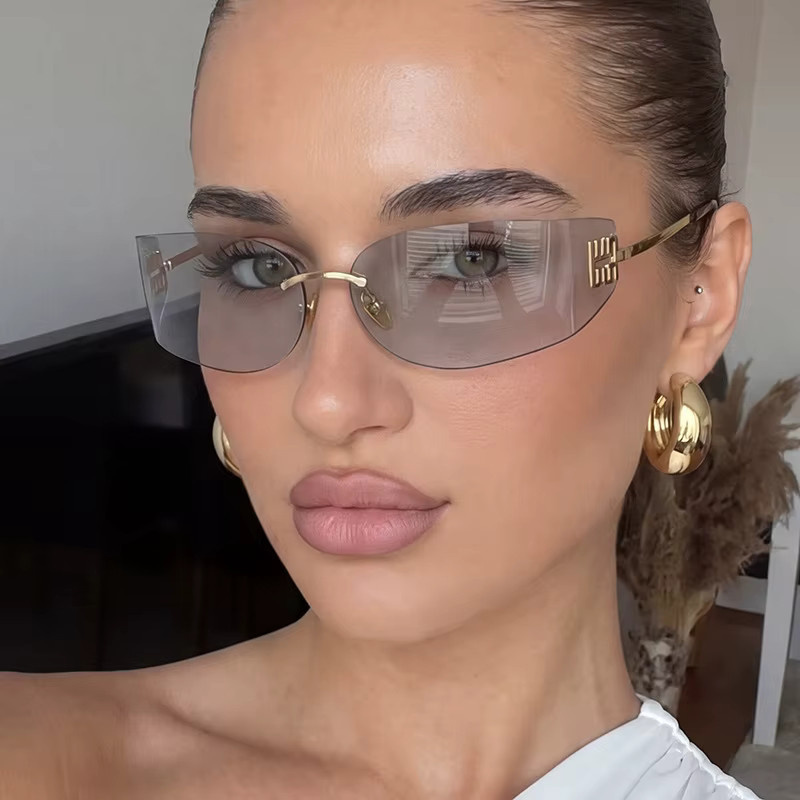 GLTRENDY Sonnenbrille randlos, Metall, Damen - Bild 1