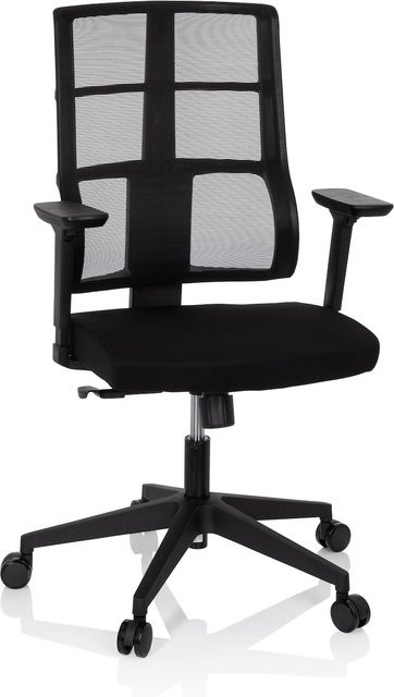 hjh OFFICE Profi Bürostuhl SPINIO mit Armlehnen aus Stoff und Netzstoff, höhenverstellbar - Bild 1