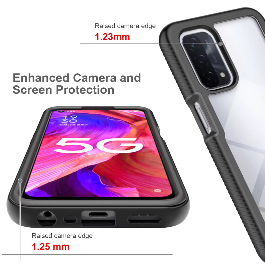 Kumonkey Stoßfeste Schutzhülle mit integriertem Displayschutz für OPPO A54 5G, A74 5G, A57 5G, A77 5G, A57S in Transparent und Schwarz - Bild 5