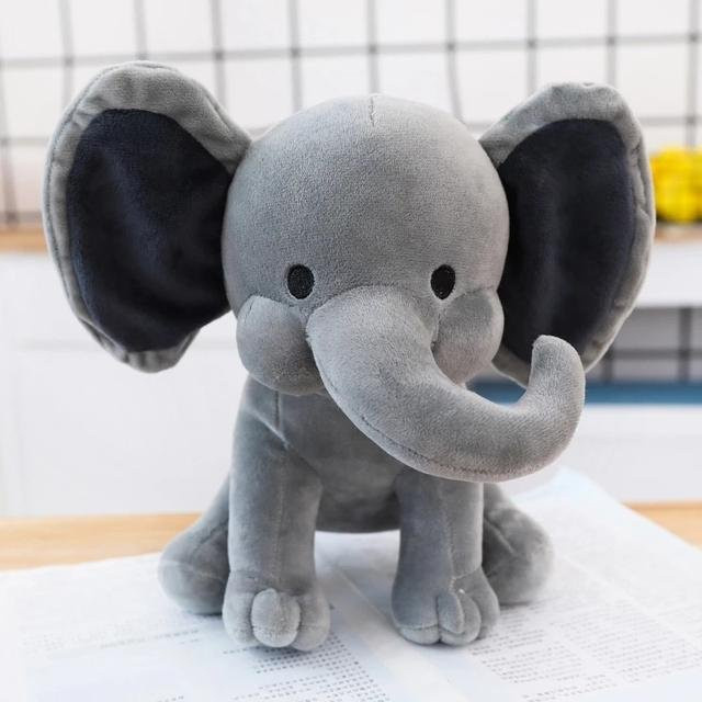 Yiran Health & Beauty Elefant Plüsch, Rosa Grün Gelb, Stofftier, 25cm - Bild 1