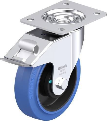 Blickle Stahlblech-Lenkrolle LE-POEV 160KAD-FI-SB aus verzinktem Stahl mit Rad-Durchmesser 160 mm und einer Tragfähigkeit von 300 kg - Bild 1