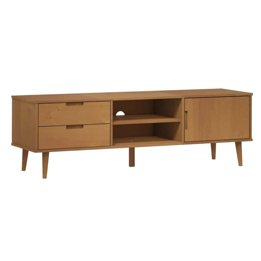 vidaXL TV-Schrank MOLDE aus Massivholz Kiefer in Braun, B/T/H: 158 x 40 x 49 cm - Bild 2