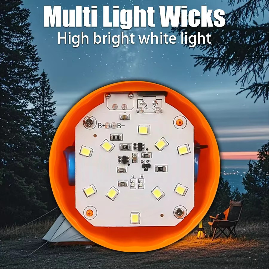KDULIT LED Camping Mini Kürbis Licht, USB wiederaufladbare Laterne in Orange mit Haken und 4 Modi, tragbares Outdoor Notfall Flutlicht - Bild 2