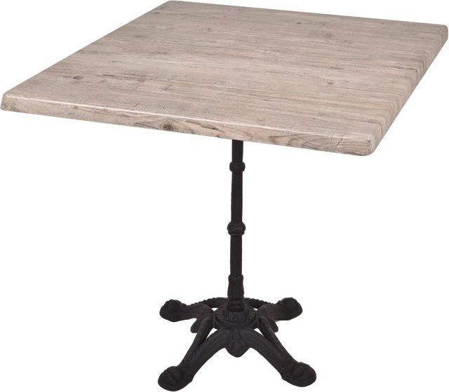 DELUKE Bistrotisch KOLLIN quadratisch in Hellbraun für Garten, Terrasse und Café, B/T/H: 80 x 80 x 66 cm - Bild 1