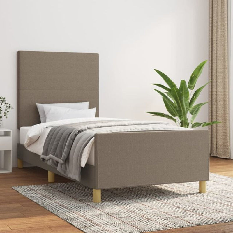 Vidaxl Polsterbett Modern in Taupe Meliert aus Stoff, B/T: 80 x 200 cm - Bild 1