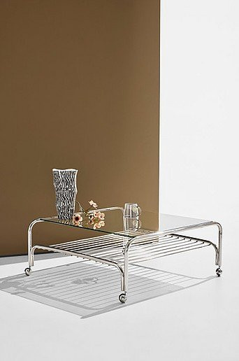 Cleo Couchtisch modern mit Glasplatte in Transparent und Silber, B/T: 85 x 85 cm - Bild 1