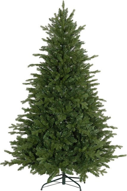 HOMCOM Weihnachtsbaum Künstlich Grün, 180 cm Christbaum mit 1821 Flammhemmenden Spitzen und Faltbarem Metallständer für Innen - Bild 1