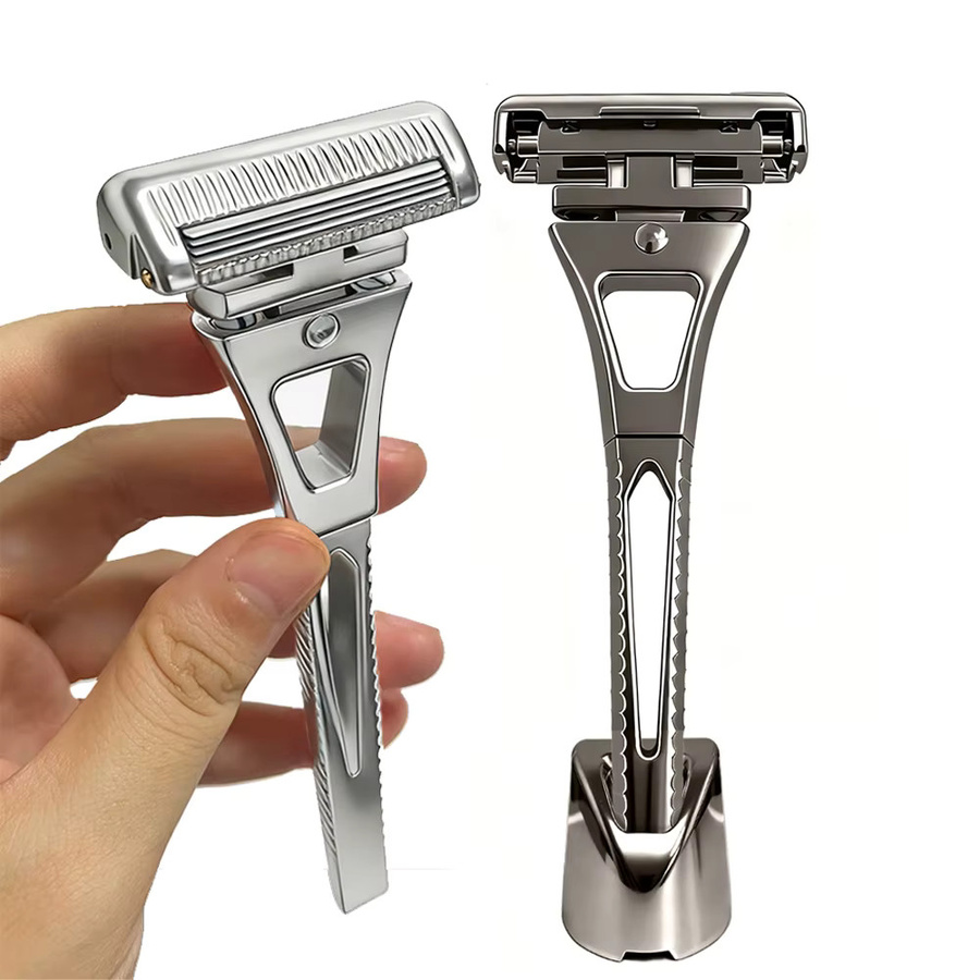 Shavcooo Glide Pro 4D Sicherheitsrasierer, Edelstahl, Herren-Rasierset - Bild 2