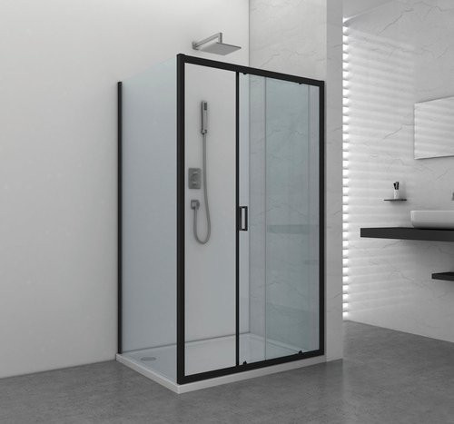 Sanotechnik Duschtrennwand Elite Black transparent B: 88 cm, H: 195 cm - Bild 1