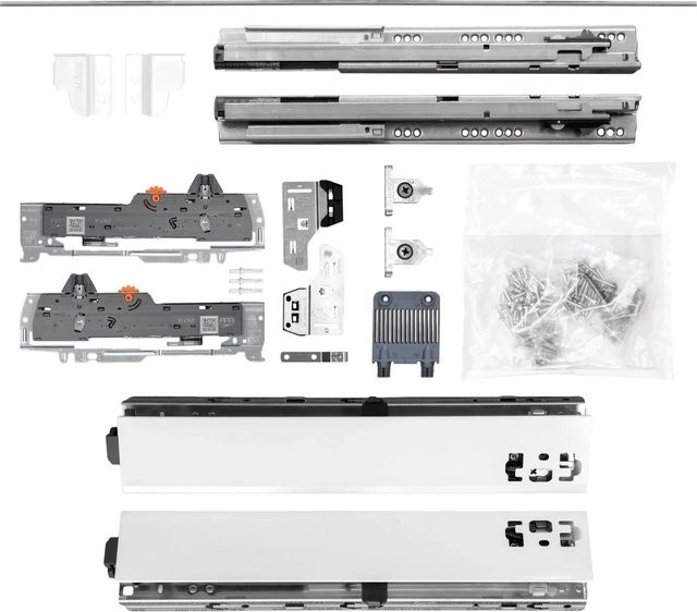 Blum Tandem Schubladenschienen Set mit Soft-Close, Weiß, Nennlänge: 500 mm, Zargenhöhe: 68 mm, Tragkraft: 30 kg - Bild 1