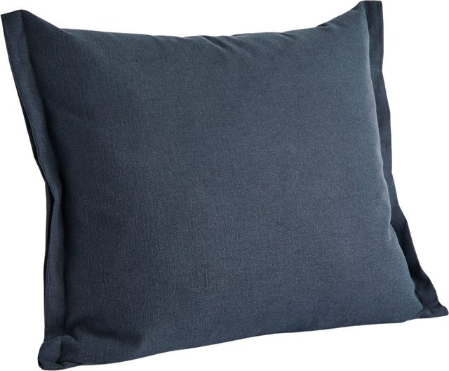 HAY Plica Cushion Planar Kissen quadratisch in Blau aus Baumwolle und Leinen mit Federfüllung - Bild 1