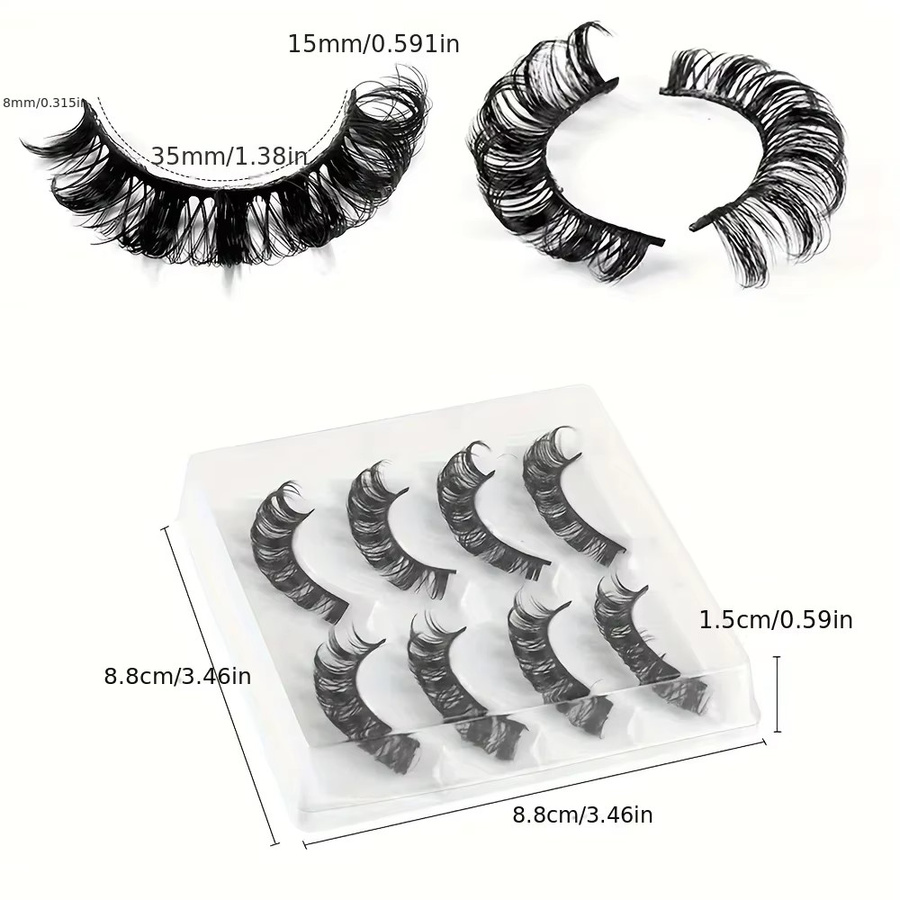 Biche Eyes Künstliche Wimpern, Russische Volumen-Streifenwimpern, 4 Paar, Unisex - Bild 4
