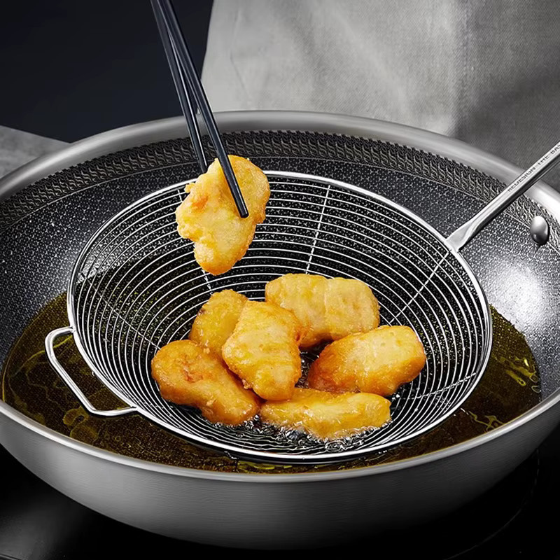 COOKER KinG Küchensieb aus Edelstahl mit Mesh-Filter für Öl und Lebensmittel in Silber - Bild 2