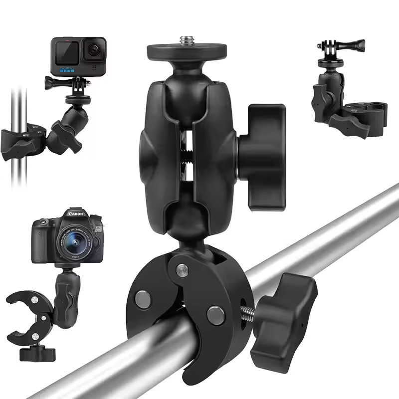 Quick Release Magic Arm 360 Grad Superklemme aus Aluminiumlegierung für GoPro und Action Kameras in Schwarz - Bild 3