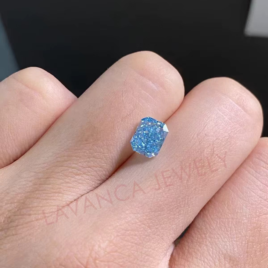 Dae Vonca Diamanten, Blau, Radiant Cut, Laborgezüchtet, Damen - Bild 2