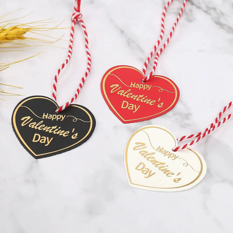 100 Stück herzförmige Geschenketiketten aus Papier in Rot und Weiß für Valentinstag und DIY-Dekoration - Bild 2