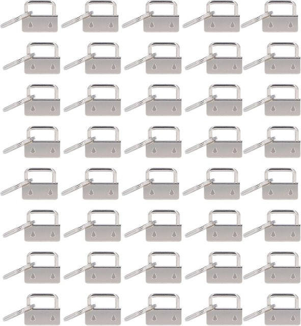40 Stück Schlüsselanhänger Hardware aus Eisen für DIY Bastelprojekte von OutsideWorld in Weiß und Silber - Bild 1