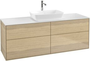 V&B Finion Waschtischunterschrank mit Wandbeleuchtung in Oak Veneer, Farbe: Braun, B: 160 cm, T: 60 cm, H: 50,1 cm - Bild 1