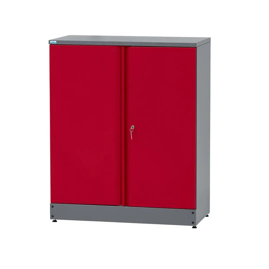 Küpper Hochschrank Dunkelrot mit 2 Türen, 3 Fachböden und Schloss, Höhe: 110 cm - Bild 2
