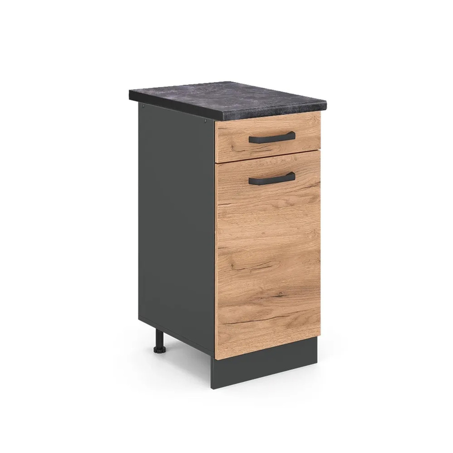 Vicco Küchenunterschrank R-Line Goldkraft Eiche Anthrazit B/T/H: 40 x 60 x 81,6 cm - Bild 2