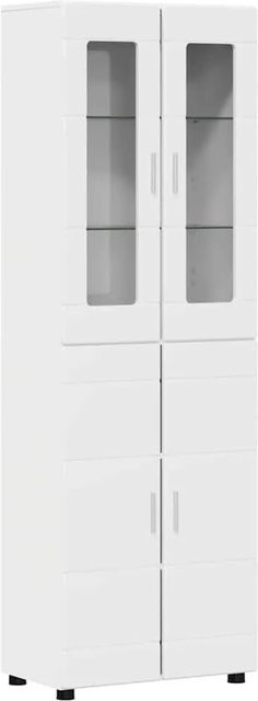 vidaXL Highboard FLORIN in Hochglanz Weiß, modernes Sideboard aus Holzwerkstoff, B: 60 cm, T: 35 cm, H: 182 cm - Bild 1