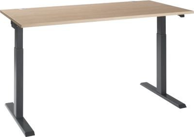 Schäfer Shop Select Schreibtisch ERGO-T 2.0, elektrisch höhenverstellbar, Eiche/anthrazit, B/T/H: 160 x 80 x 71,5-120,5 cm - Bild 1
