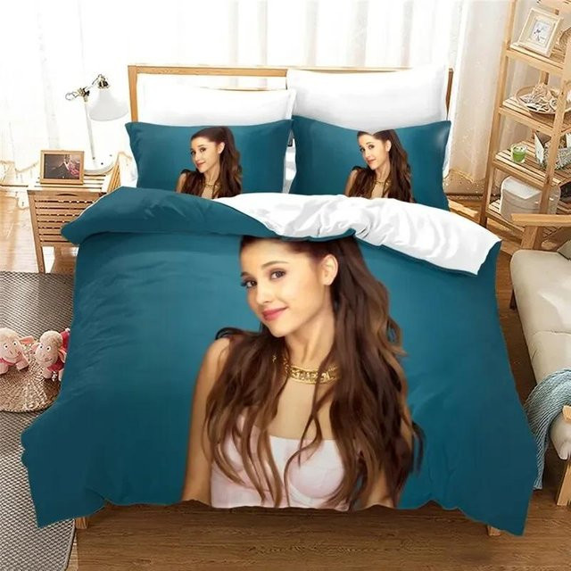 Lodestar Bettwäscheset Ariana Grande 3D Design mit Bettbezug und Kissenbezug, Blau, Breite: 133 cm, Länge: 70 cm - Bild 1