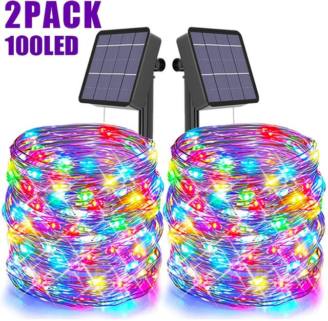 XIWANGFIRE Solar-LED-Lichterkette für den Außenbereich, wasserdichte Weihnachts-Lichterkette zur Gartendekoration - Bild 1
