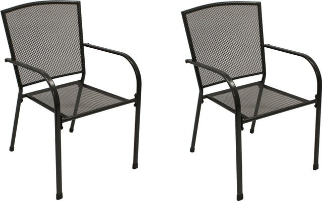 DEGAMO Stapelsessel CLASSIC 2er Set aus Metall mit Streckmetall in Anthrazit - Bild 1