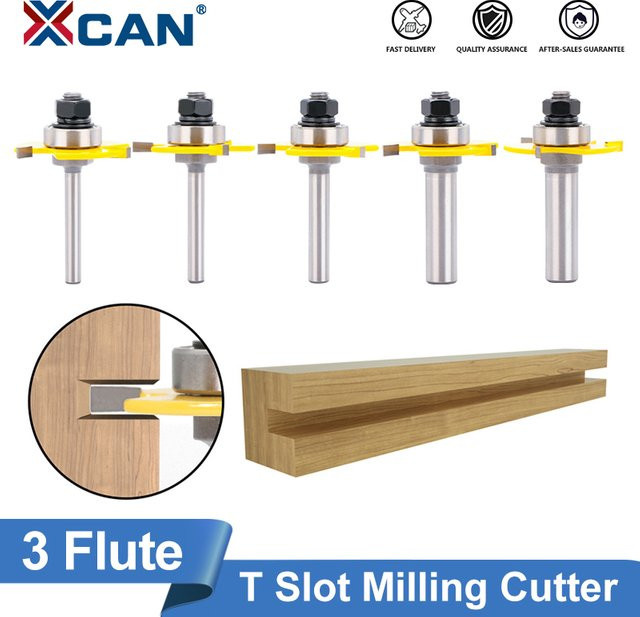 Xcan Schlitznutfräser Gelenkbaugruppe mit 3 Flöten für Holz, Schaft Durchmesser: 6mm/8mm/12mm, Aufnahme: 1/4 Zoll/1/2 Zoll - Bild 1