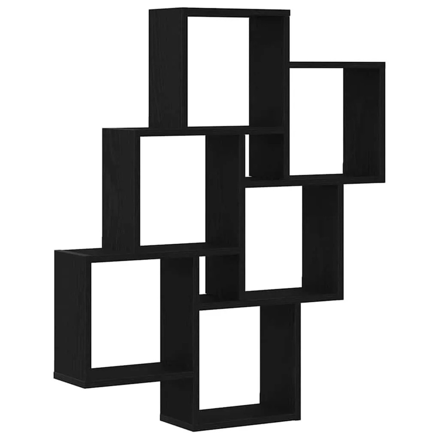 vidaXL Wandregal in Schwarz und Eichen-Optik aus Holzwerkstoff, B/T/H: 78 x 15 x 93 cm - Bild 2
