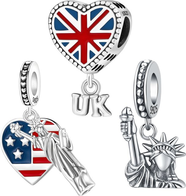 MISEFF Charm Freiheitsstatue, Amerikanische Flagge, Anhänger, Damen - Bild 1